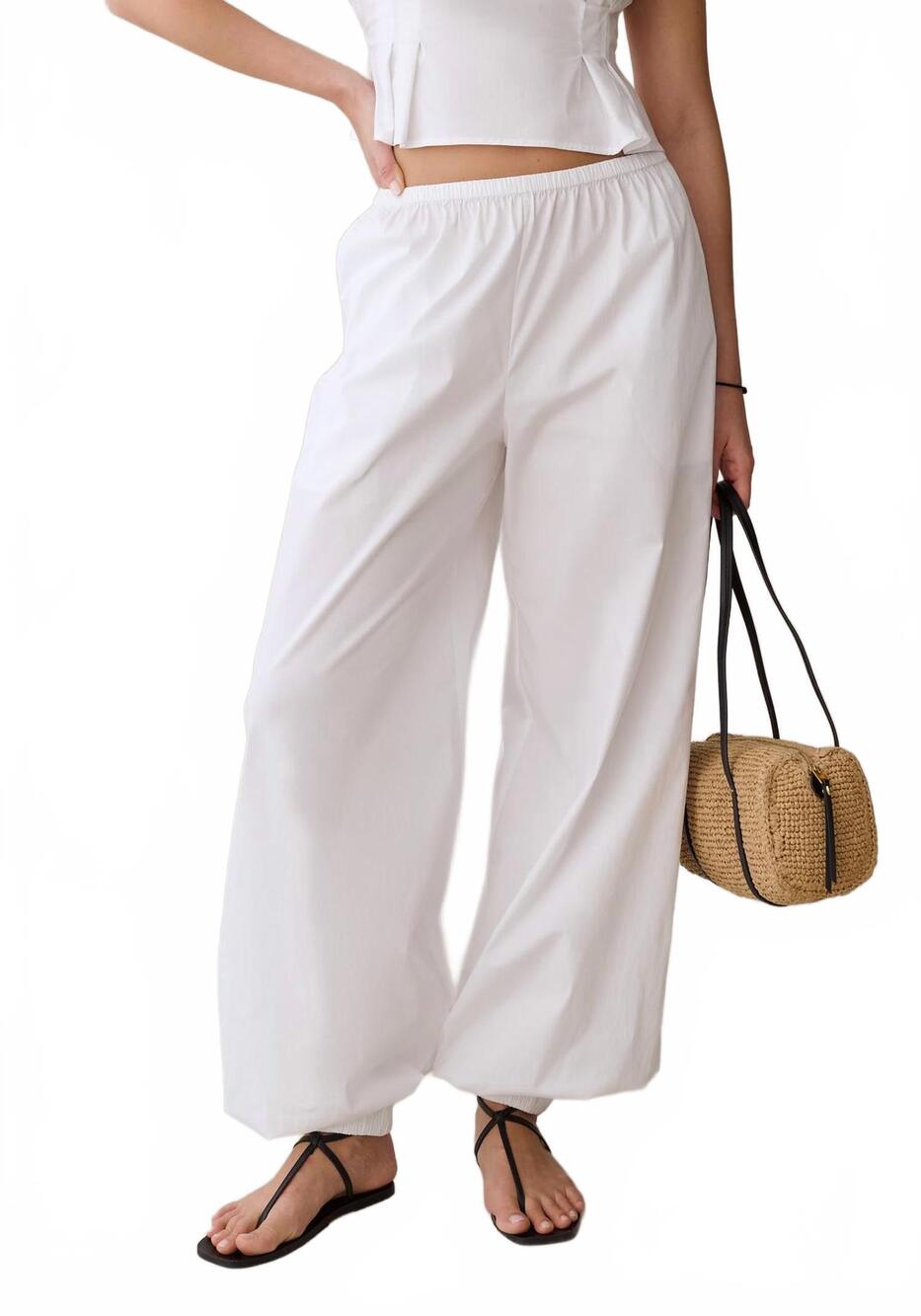 NEW FEW MODA lee cotton pants in white